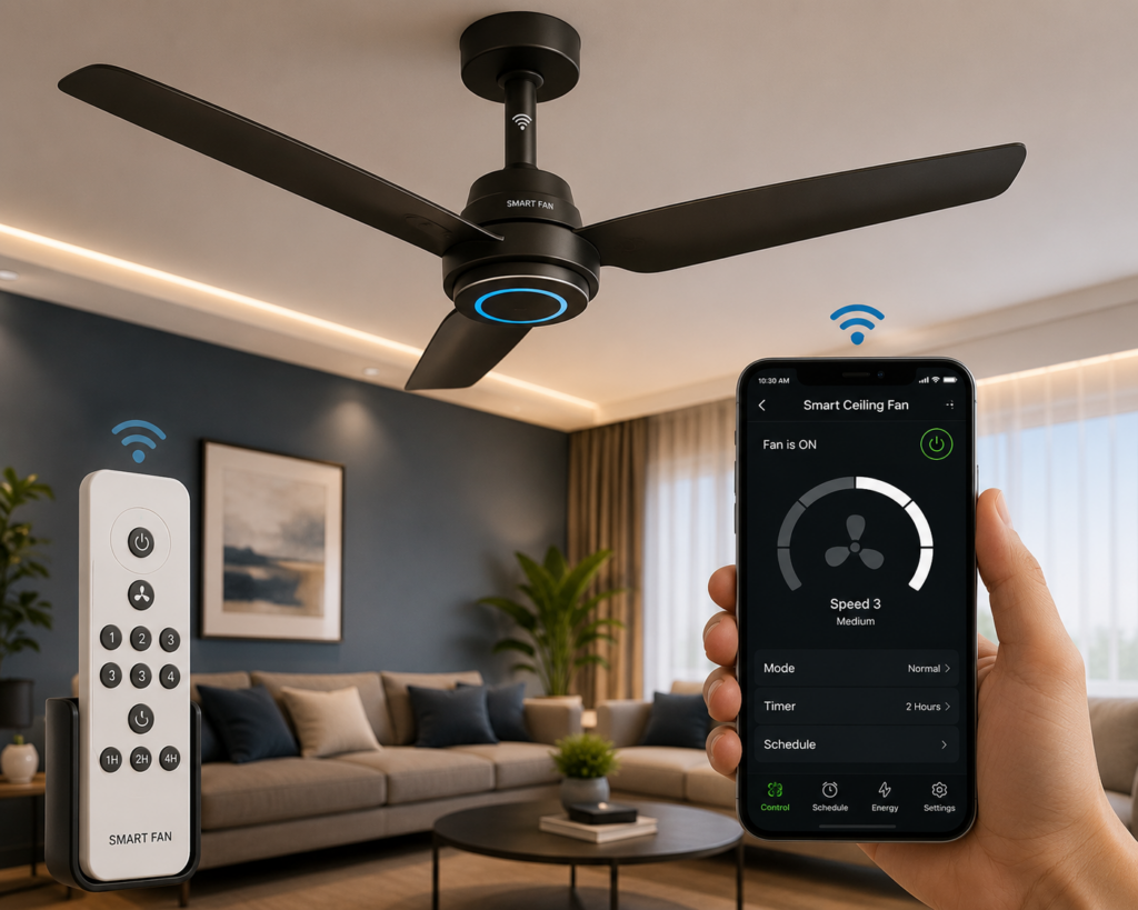 10 Smart Home Devices That Save Electricity in India Smart Home Devices That Save Electricity – Smart Ceiling Fan