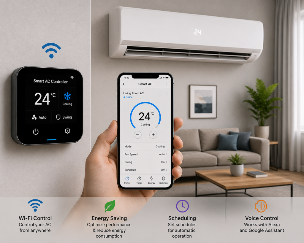 10 Smart Home Devices That Save Electricity in India Smart Home Devices That Save Electricity – Smart AC Controller