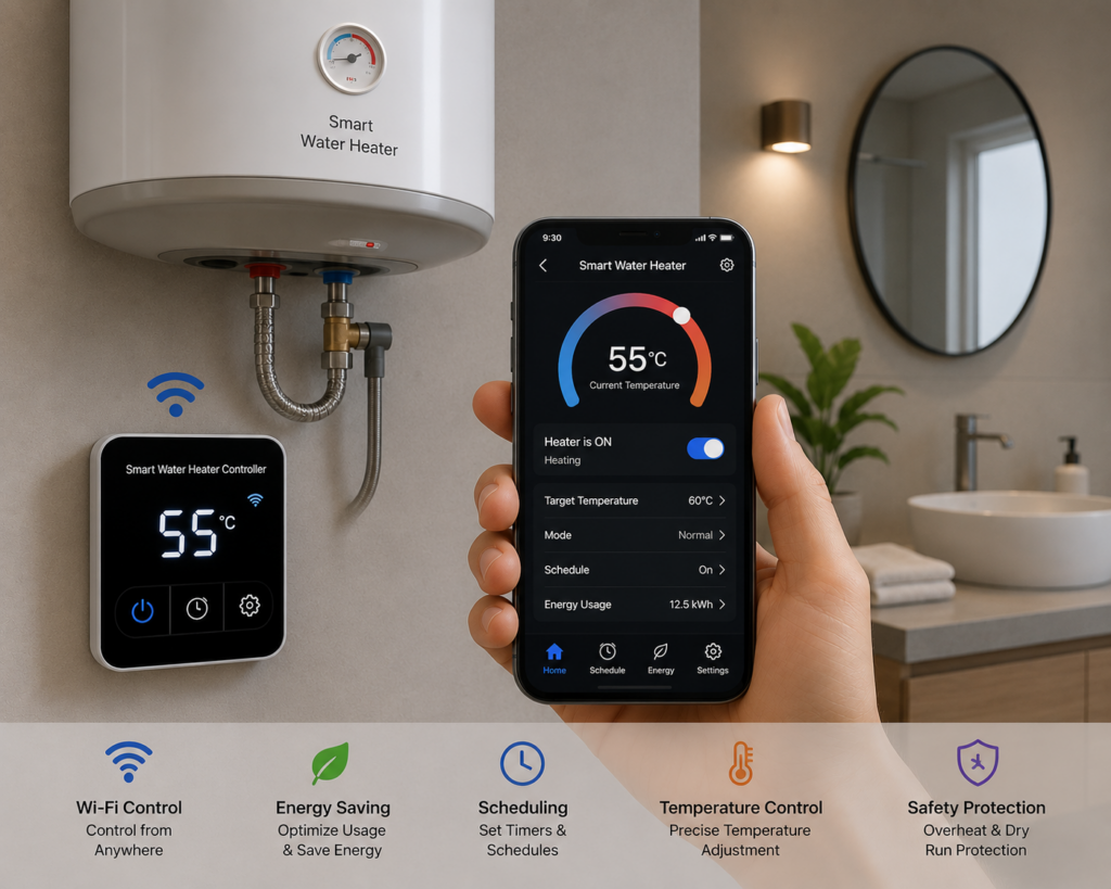 10 Smart Home Devices That Save Electricity in India Smart Home Devices That Save Electricity - Smart Water Heater Controller